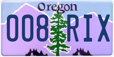 OR license plate 008RIX