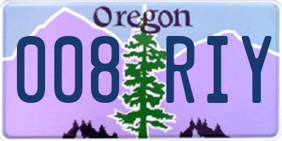 OR license plate 008RIY