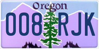 OR license plate 008RJK
