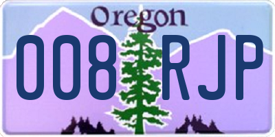 OR license plate 008RJP