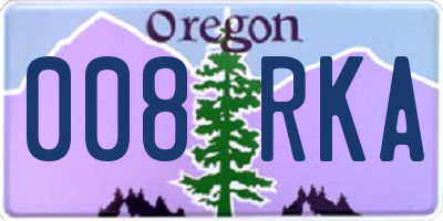 OR license plate 008RKA
