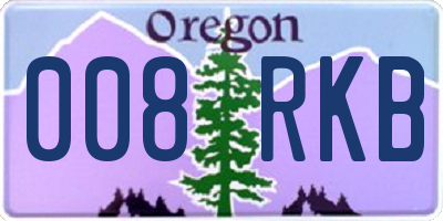 OR license plate 008RKB