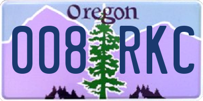 OR license plate 008RKC