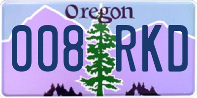 OR license plate 008RKD