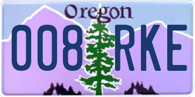 OR license plate 008RKE