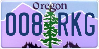 OR license plate 008RKG