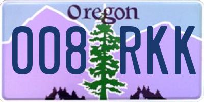 OR license plate 008RKK