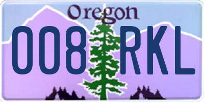 OR license plate 008RKL