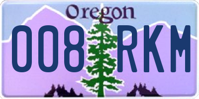 OR license plate 008RKM
