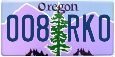 OR license plate 008RKO