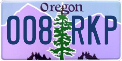 OR license plate 008RKP