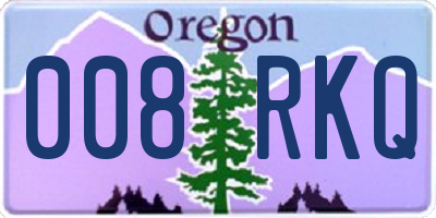 OR license plate 008RKQ