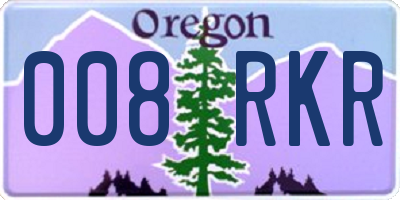 OR license plate 008RKR