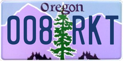 OR license plate 008RKT