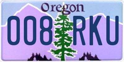 OR license plate 008RKU