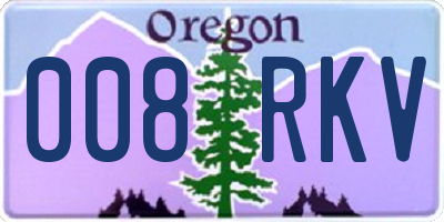 OR license plate 008RKV