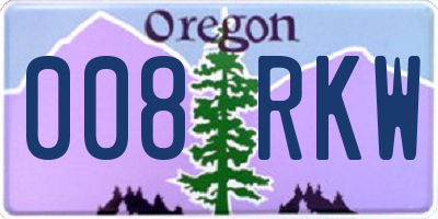 OR license plate 008RKW