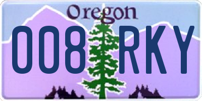 OR license plate 008RKY