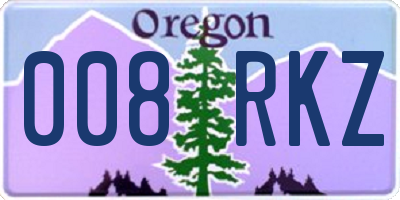 OR license plate 008RKZ