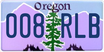 OR license plate 008RLB