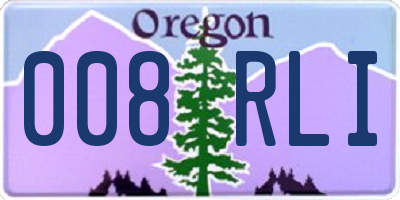 OR license plate 008RLI
