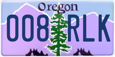OR license plate 008RLK
