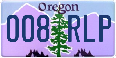 OR license plate 008RLP