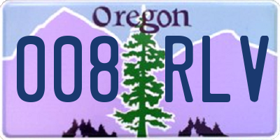 OR license plate 008RLV