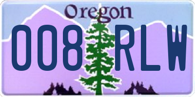 OR license plate 008RLW