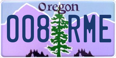 OR license plate 008RME