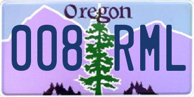 OR license plate 008RML