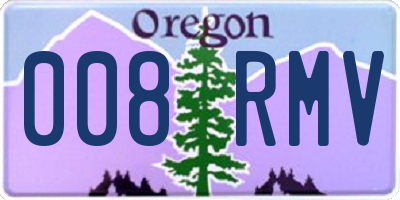 OR license plate 008RMV