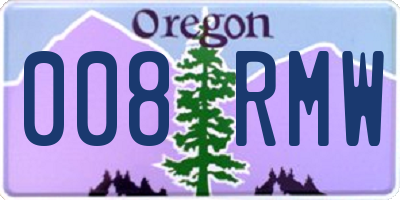 OR license plate 008RMW