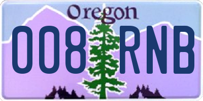 OR license plate 008RNB