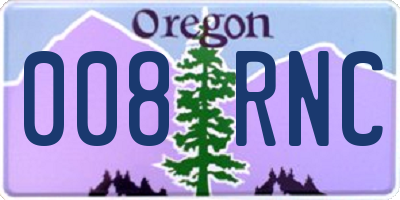 OR license plate 008RNC