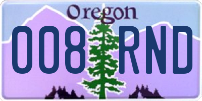 OR license plate 008RND