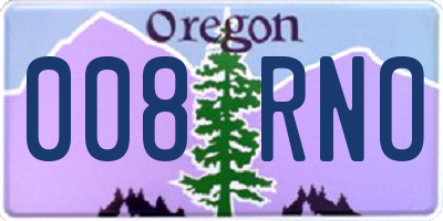 OR license plate 008RNO