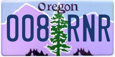 OR license plate 008RNR