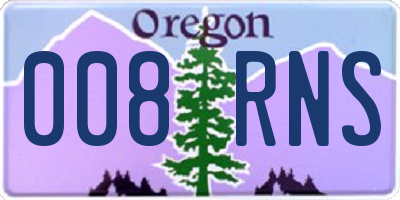 OR license plate 008RNS