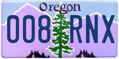 OR license plate 008RNX