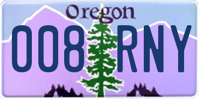 OR license plate 008RNY
