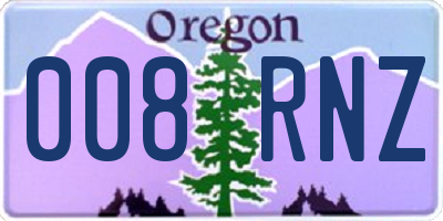 OR license plate 008RNZ