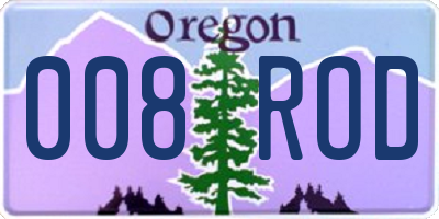 OR license plate 008ROD