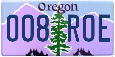 OR license plate 008ROE