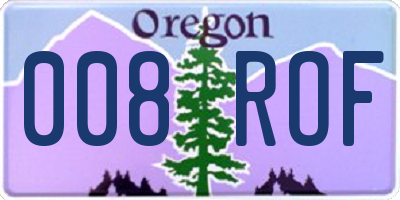 OR license plate 008ROF