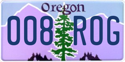 OR license plate 008ROG