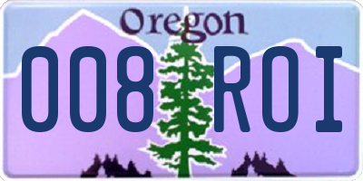 OR license plate 008ROI