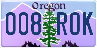 OR license plate 008ROK