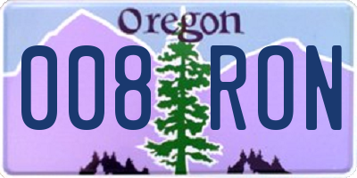 OR license plate 008RON