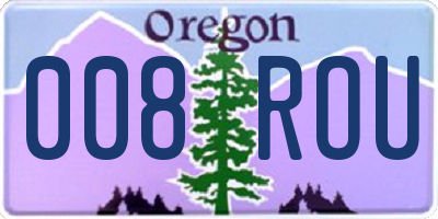 OR license plate 008ROU